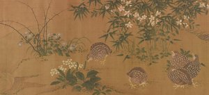 البط والزهور والسمان ، سلالة مينغ ، 1368-1644. بواسطة غير معروف
