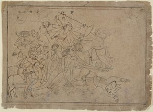 دورجا وكالي وماتريكاس معركة شيطان Raktabija: مشهد من Devi Mahatmya ، كاليفورنيا. 1780. بواسطة غير معروف