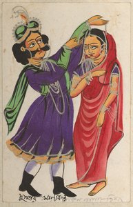 Dusmanta Garlanding Shakumtala ، 1800s. بواسطة غير معروف