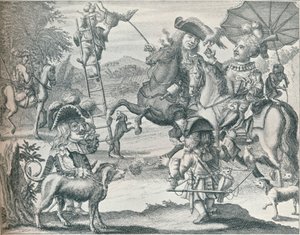 Skit on Falconry ، c1716 ، 1916 بواسطة غير معروف