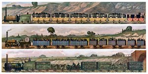 مدربي السكك الحديدية المبكرة ، سكك حديد ليفربول ومانشستر ، إنجلترا ، 1831 ، c1900-1920 بواسطة غير معروف