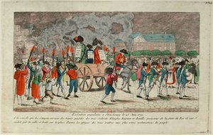 حرق الدمى من Klinglin و Heymann و Bouille في 25 Juny ، 1791 في ستراسبورغ ، 1791. بواسطة غير معروف