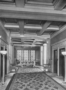 ردهة المصعد ، الطابق الأول ، مبنى نوادي الأخوة ، مدينة نيويورك ، 1924 بواسطة غير معروف