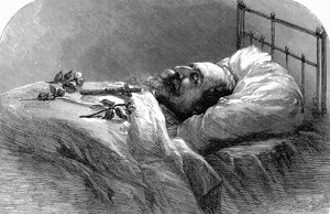 الإمبراطور نابليون الثالث على فراش الموت ، 1873. بواسطة غير معروف