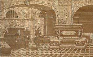 الإمبراطور نيكولاس الأول في نعش الإمبراطور فرانسيس الأول ملك النمسا ، حوالي عام 1835 بواسطة غير معروف