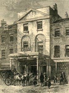 مدخل مسرح Astleys في عام 1820 ، c1878. بواسطة غير معروف
