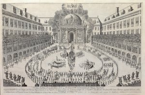 باليه الفروسية في فناء فيينا هوفبورغ ، 1667. بواسطة غير معروف