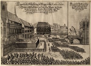 إعدام 27 من القادة البروتستانت في ساحة البلدة القديمة في براغ في 21 يونيو 1621 ، 1621 بواسطة غير معروف
