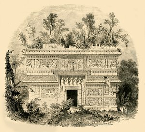 واجهة القصر الأصلي في يوكاتان ، 1890. بواسطة غير معروف
