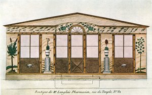 رسم واجهة متجر Langlois Apothecarys ، باريس ، فرنسا ، 1928. بواسطة غير معروف