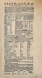 نسخة طبق الأصل من أقرب نسخة موجودة من قائمة لويدز ، c1740s ، 1928 بواسطة غير معروف