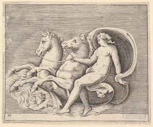 أنثى عارية مع اثنين من فرس البحر ، نشرت كاليفورنيا. 1599-1622.