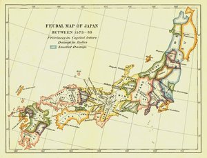 خريطة إقطاعية لليابان بين 1573-83 ، 1903. بواسطة غير معروف