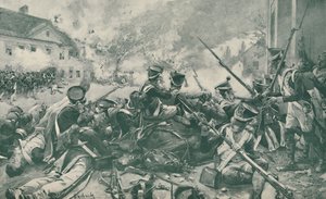 القتال في شوارع Essling ، 1809 ، 1896. بواسطة غير معروف