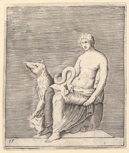 الشكل مع Pig and Serpent ، تم نشره في كاليفورنيا. 1599-1622. بواسطة غير معروف