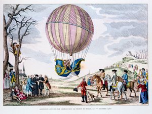 أول رحلة مأهولة في بالون هيدروجين ، فرنسا ، 1 ديسمبر 1783 1887 بواسطة غير معروف