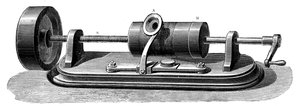 النموذج الأول لإديسون فونوغراف c1877 c1880. بواسطة غير معروف