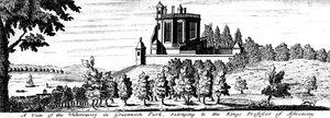 Flamsteed House في غرينتش بارك ، لندن ، أواخر القرن السابع عشر بواسطة غير معروف