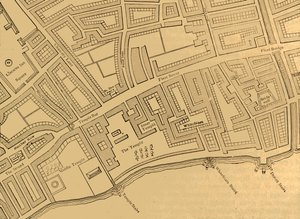 شارع فليت ، المعبد ، إلخ ، من خريطة لندن ، تم نشره عام 1720 ، 1897. بواسطة غير معروف