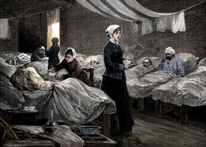 فلورنس نايتنجيل في مستشفى الثكنات في سكوتاري ، c1880 بواسطة غير معروف
