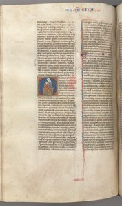 فول. 249v ، أغنية الأغاني ، التأريخ الأولي O ، the الطفل والطفل ، ج. 1275-1300. بواسطة غير معروف