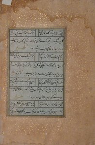 ورقة من مخطوطة لمير علي شير نافعي ، أوائل القرن السادس عشر. بواسطة غير معروف