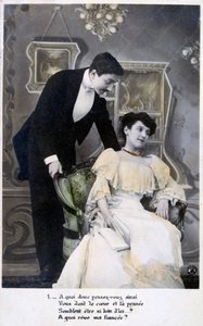 بطاقة بريدية رومانسية فرنسية ، c1900 بواسطة غير معروف