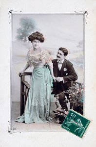 بطاقة بريدية رومانسية فرنسية ، c1900 بواسطة غير معروف