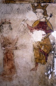لوحة جدارية لبرج Ferrande في Pernes-les-Fontaines (Pernes les Fontaines ، Vaucluse (84)) من القرن الثالث عشر: Charles I of Anjou (1227-1285) الذي كان له جسد مانفريد الأول من صقلية أو Hohenstaufen (حوالي 1232) -1266). بواسطة غير معروف