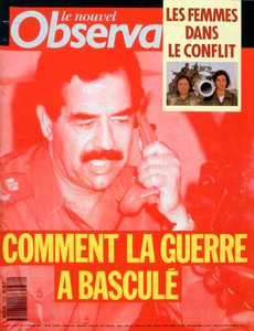 الغلاف الأمامي لـ Le Nouvel Observateur ، فبراير 1991 بواسطة غير معروف