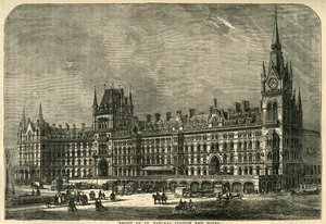 أمام محطة وفندق سانت بانكراس ، c1876. بواسطة غير معروف