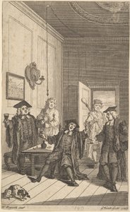 واجهة كتاب The Humours of Oxford ، أبريل ١٧٣٠. بواسطة غير معروف