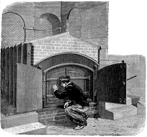 فرن من النوع الذي سيتم تركيبه في محرقة Pere la Chaise ، باريس ، 1888 بواسطة غير معروف