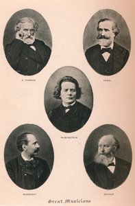 الموسيقيون العظماء - اللوحة الأولى ، 1895 بواسطة غير معروف