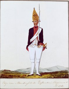غرينادير من فوج الماعز من Manteuffel ، 1762 بواسطة غير معروف
