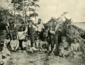 مجموعة من السكان الأصليين ، بحيرة Tyers ، فيكتوريا ، أستراليا ، 1901. بواسطة غير معروف