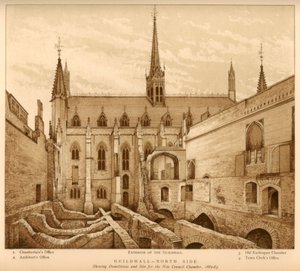 Guildhall North Side ، مدينة لندن ، 1882-1883 1886 بواسطة غير معروف