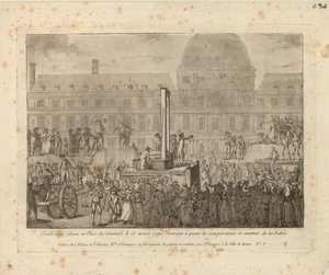 مقصلة نصبت في بلاس دو كاروسيل ، 13 أغسطس 1792 ... بواسطة غير معروف