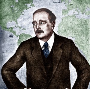 إتش جي ويلز - صورة الروائي والصحفي وعالم الاجتماع والمؤرخ الإنجليزي ، ج. 1933. 21 سبتمبر 1866 - 13 أغسطس 1946. حرب العوالم. بواسطة غير معروف