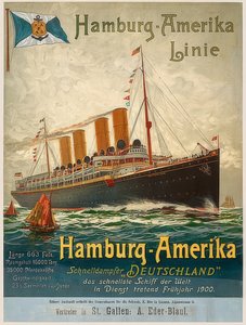 خط هامبورغ-أمريكا. ألمانيا ، هامبورغ ، 1899