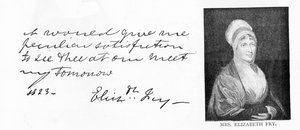 Handwriting and signature of Elizabeth Fry بواسطة غير معروف