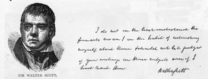 Handwriting and signature of Sir Walter Scott (pen & ink on paper) بواسطة غير معروف