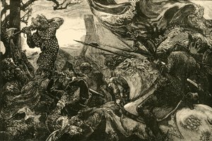 هارولد في معركة هاستينغز ، 1066 ، 1890. بواسطة غير معروف