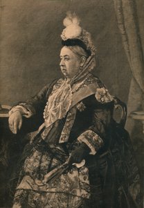 جلالة الملكة في الفستان الذي تم ارتداؤه في ذكرى اليوبيل في دير وستمنستر ، 1887 بواسطة غير معروف