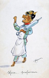 أستاذ كرسي ، بطاقة بريدية فرنسية عتيقة ، c1900 بواسطة غير معروف