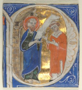 الأولي التأريخي المستأصل من الكتاب المقدس: القديس بولس ورجل دين ، 1200s. بواسطة غير معروف