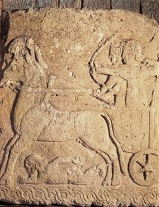 الفن الحثي: مشهد الصيد. ارتياح منخفض على الحجر ، العصور القديمة. بواسطة غير معروف