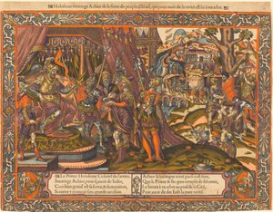 Holofernes استجواب Achior ، ج. 1575. بواسطة غير معروف