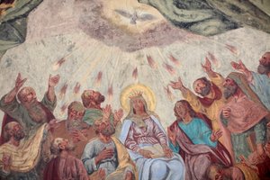 لوحة جدارية للروح القدس في كنيسة لوريتو ؛ براغ جمهورية التشيك بواسطة غير معروف