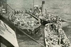 كيف تم نقل الجرحى إلى سفن المستشفيات ، 1919. بواسطة غير معروف
